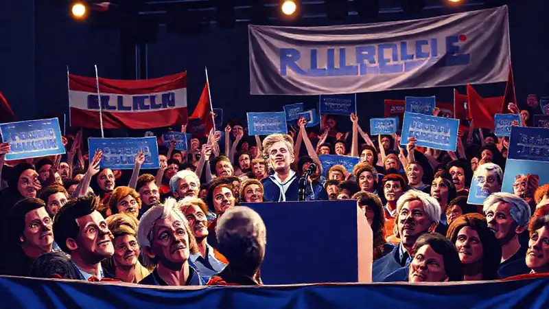 Una multitud diversa celebra con energía