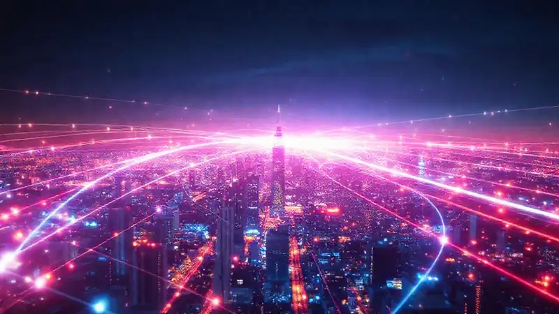 Redes abstractas digitales iluminan el futuro