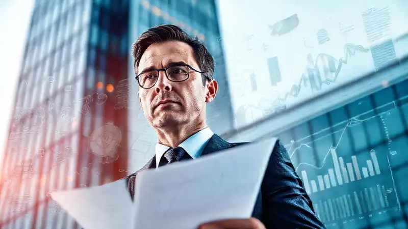 Datos financieros corporativos complejos y serios